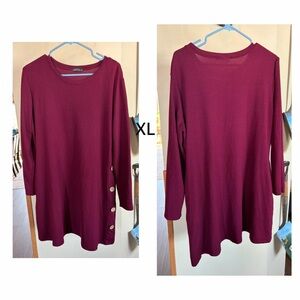 Cato Burgundy Long Sleeve Dress